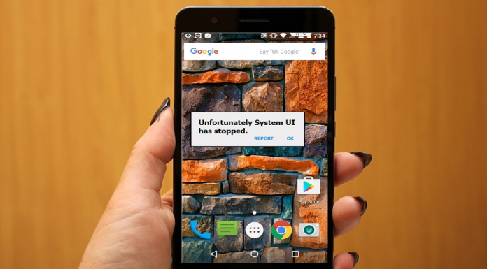 'unfortunately System UI has stopped'