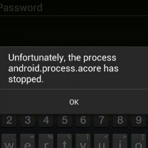 'the process android.process.acore has stopped'