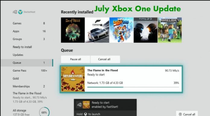 July Xbox One Update