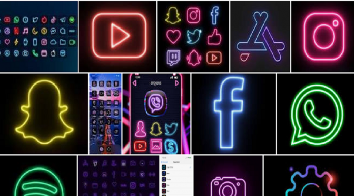 Neon app icons