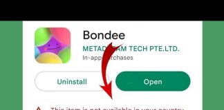 Bondee app not available in the country